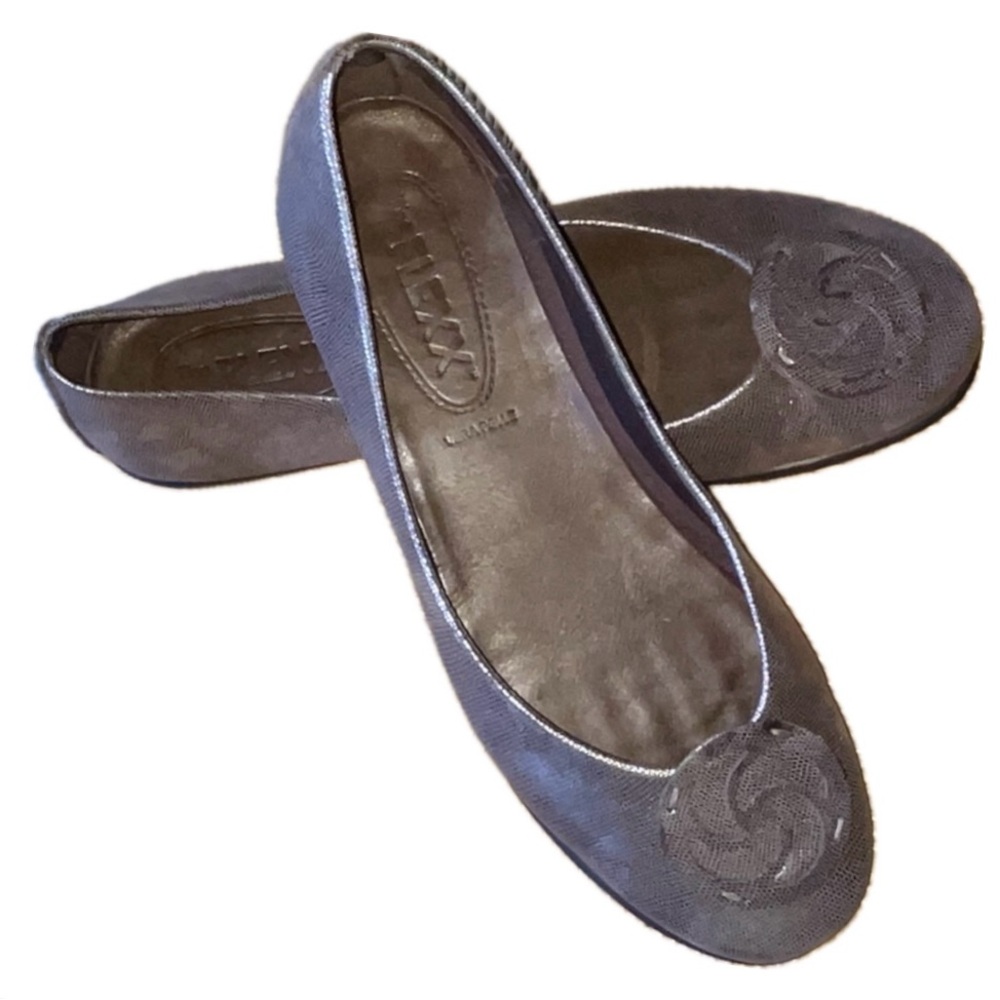 THE FLEXX Bon Bon Ballet Flat Leather Comfort Shoe, Metallic Bronze, Size 10M